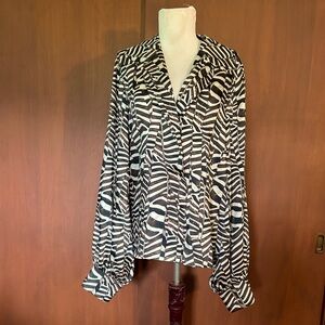 Alexis brown animal print blouse